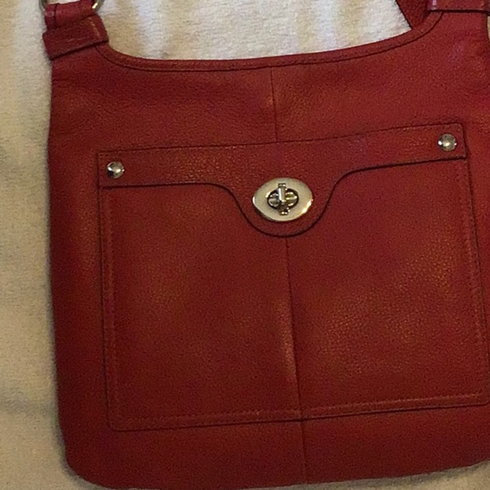 Coach Red Leather Shoulder Bag